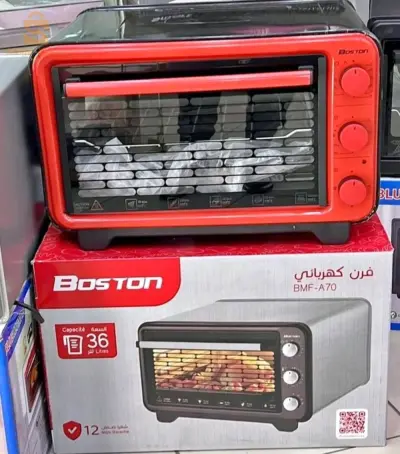 four électrique boston
tourne broche
De 80 à 320 ⁰ thermostat réglable
32 litres volume interne
Minuterie, 90min
l’alerte sonore
Grill crom non corrosif grille
1 Plateau de cuisson
