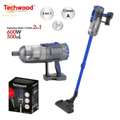 Aspirateur Balai & Main 2En1 Technologique Cyclonique et 3 Accessoires 500mL 600W Techwood TAB-958