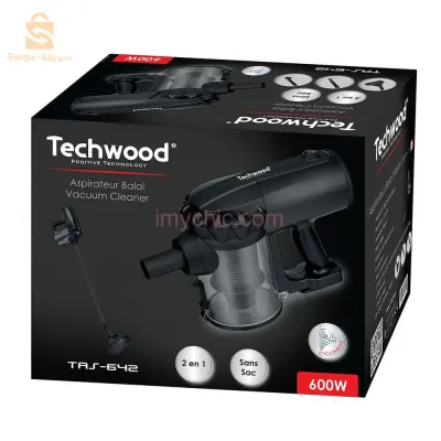 Aspirateur Techwood TAS-642 Balai & À Main 2En1 Multi-Cyclonique Avec 3 Accessoires 500mL 600W