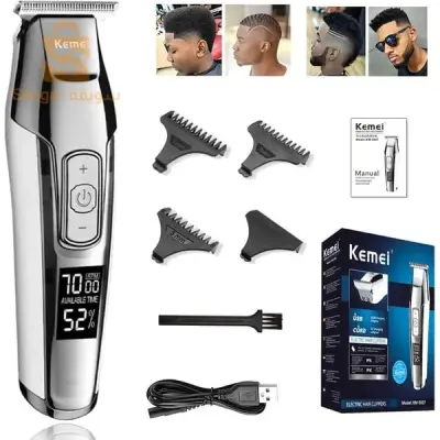 Kemei 5027 Kit Tondeuses À Cheveux Rechargeable