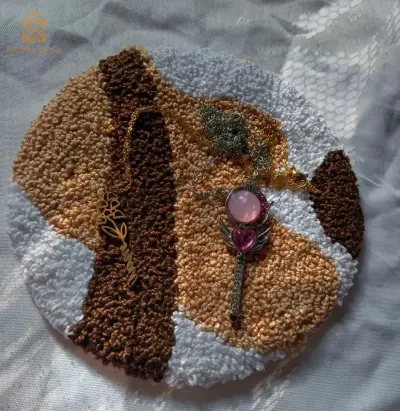 Punch needle: Keychain. jewelry holder mug rug