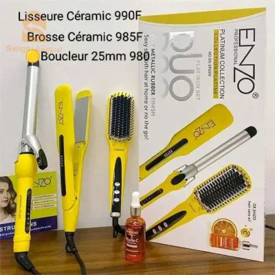 pack Enzo jaune lisseur bocleur brosse wzid sirum vitamine