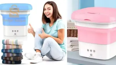 غسالة ملابس صغيرة قابلة للطي