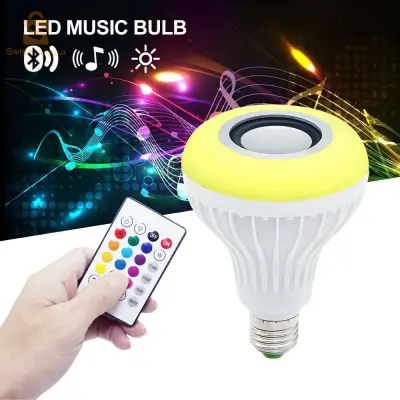 Spécification:
Matériau: Plastique
Couleur De La coque: Blanc
Couleur De la lumière: RVB
Source de lumière: LED
Type bas: E27
Tension: ca 100V-240V 50-60Hz
Puissance totale: 12W
Puissance LED: 7W
Puissance du haut-parleur: 5W
Réponse en fréquence: 135HZ-15KHz
Version sans fil: 3.0
Soutenu Profil: A2DP
Portée Radio: 10m (33 pieds)
Taille: Env. 9.4×13.2cm / 3.7×5.2 pouces

Comment Utiliser:
1, appliquez cette ampoule sur la base E27, puis allumez-la.
2, l’ampoule est éclairée, puis vous pouvez utiliser la télécommande pour régler la couleur de la lumière et les modes que vous aimez.
3, allumez votre appareil Bluetooth (votre téléphone ou tablette), recherchez le Bluetooth de l’ampoule et connectez-le.
4, après la connexion réussie, vous pouvez jouer la musique que vous aimez avec l’ampoule.

Le forfait Comprend:
1 x ampoule LED Bluetooth haut-parleur de musique
Télécommande 1×24 touches