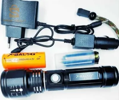 مصباح يدوي فائق السطوع عالي الجودة بدرجات ضوء مختلفة X-BALOG LED FlashLight Rechargable with Multi-Light Mode BL-T8626