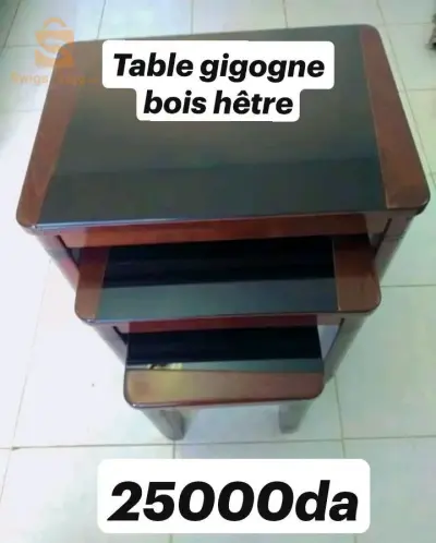 Table gigogne bois hêtre bien fini b 25000da