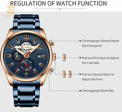 CURREN – montre-bracelet étanche en acier inoxydable pour homme, accessoire de Sport à Quartz, N8352