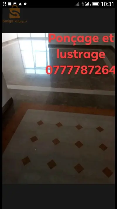 ponçage et lustrage de calage et marbre