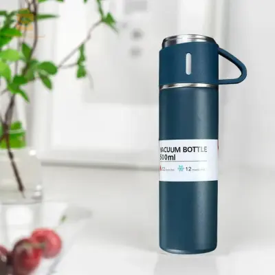 Ensemble Thermos avec 3 tasses thermique 500ml en acier inoxydabl