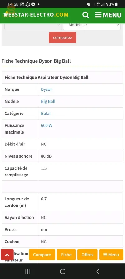 aspirateur Dyson big ball