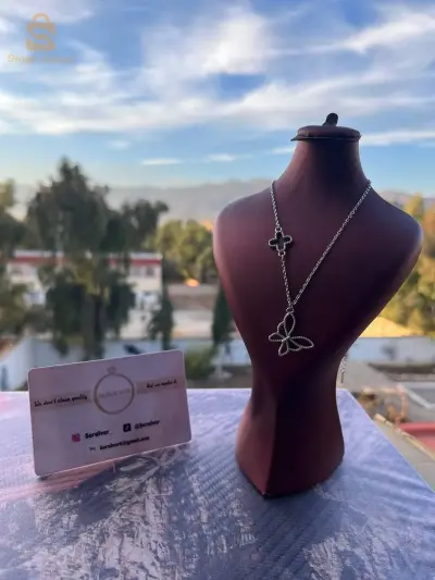 collier en argent rodhié pour femme