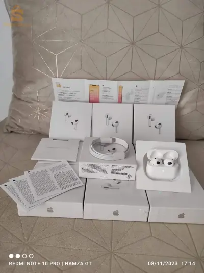 ايربودز برو3 سيمي اوريجينال✓بنفس الأصلية الجودة الخصائص ✓صوت نقي و عالي جداا✓البطارية تدوم 5 ساعات✓
