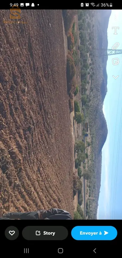 قطعة أرض زراعية للبيع بجانب الطريق السيار شرق غرب مساحتها 3000 m³