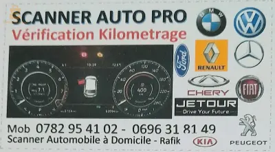SCANNER  AUTO ET VÉRIFICATION KILOMÉTRAGE A DOMICILE