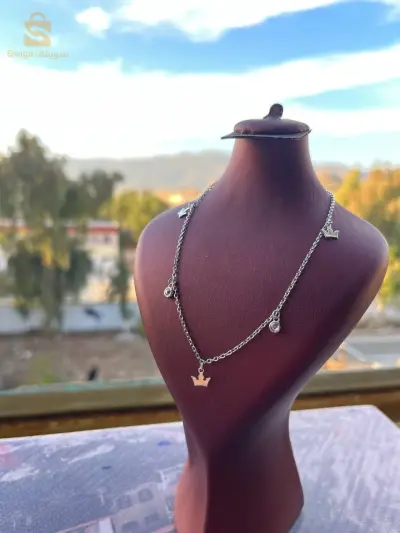 collier en argent rodhié pour femme 💙❤🤍