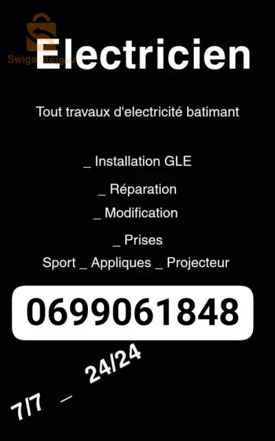 ÉLECTRICIEN+BATIMENT 06.99.06.18.48