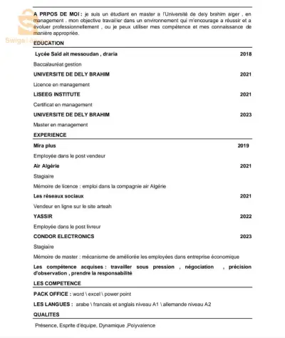 Domende d'emploi