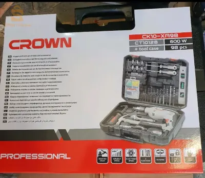 Perceuse crown valise +accessoires 98pcs