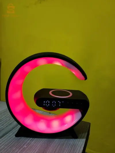 بلوتوث+منبه رقمي ⏰+شحن لاسلكي RGB