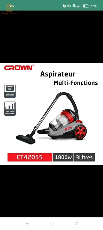 Aspirateur CROWN 1800W