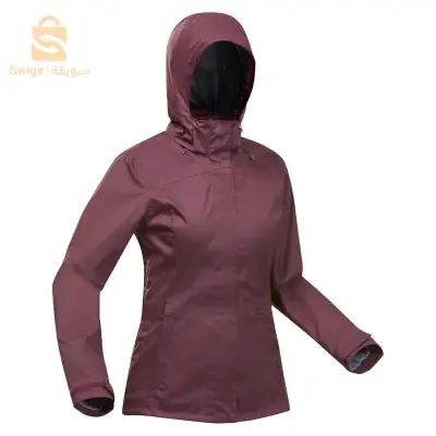 Quechua veste de randonnée imperméable femme mh100 vinotinto