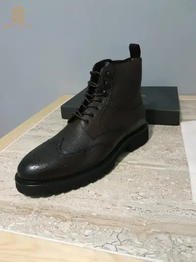 chaussures bottes cuir véritable originale européenne Massimo Dutti fabriqué au Portugal
