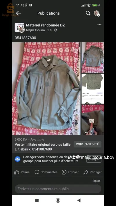 veste militaire original surplus taille L porte xl