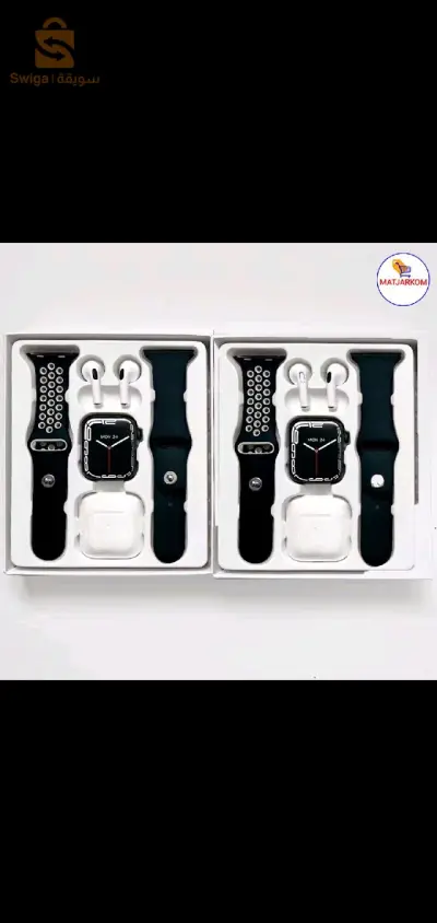 ساعة ذكية +سماعات بلوتوث