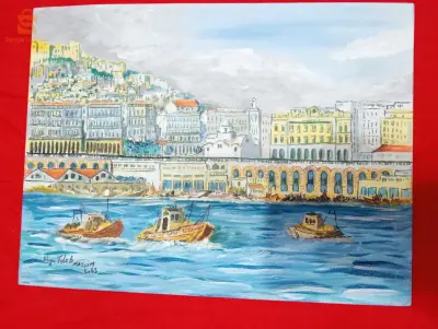 tableau aquarelle représente la casbah d'Alger