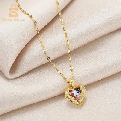 Collier coeur en cristal