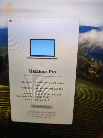 MacBook pro touchbar 2018 16go 1 to SSD
