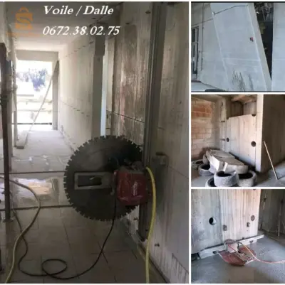 découpage (sciage) de béton armé, dalle ,voile ....etc
0672380275