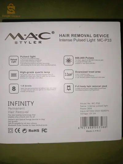 Mac styler épilateur laser lumière pulsée mc-p33
tout neuf