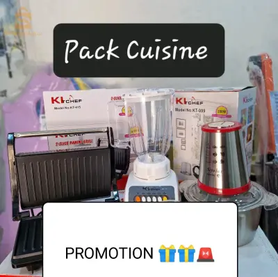 Pack Cuisine hachoir inox + panineuse +blender 2in1