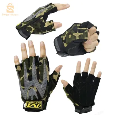 Mechanix Gants de Moto antidérapants demi-doigt قفازات المضادة للانزلاق نصف اصبع للدراجات النارية$👍