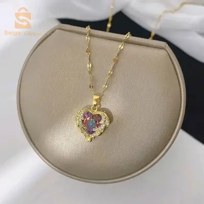 Collier coeur en cristal
