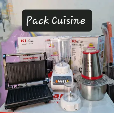 Pack Cuisine hachoir inox + panineuse +blender 2in1$?🤍🤍🤍?