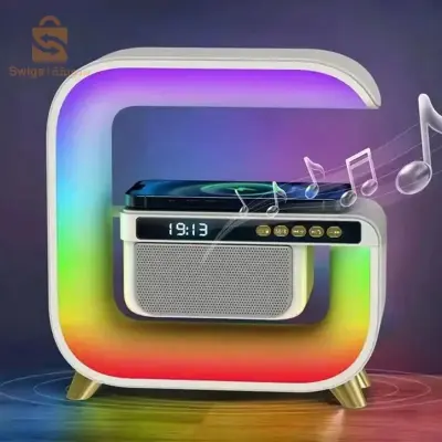 Réveil intelligente RGB type Big G Wireless Charger / Speaker Bluetooth 5.0 - منبه ذكي و شاحن لاسلكي ومكبر صوت بلوتوث$👍