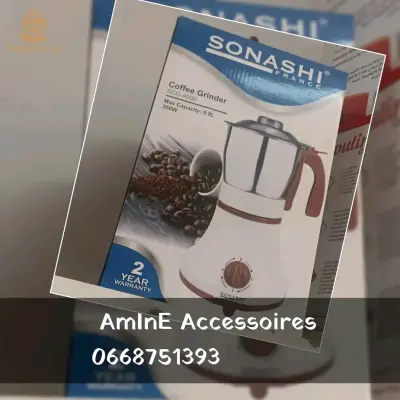 لعشاق القهوة☕ 
مطحنة قهوة سوناشي SCG-4006 ☕☕
📌سعة 0.8 لتر 
📌 مطحنة خلاط مع وعاء من الفولاذ المقاوم للصدأ قابل للإزالة 
📌 شفرة ، مفتاح ثلاثي السرعات 
  مثالية للطبخ المنزلي 🔥
Moulin à café SONASHI SCG-4006  📌Capacité de 0,8 litre 
📌broyeur mélangeur avec bol amovible en acier inoxydable
 📌lame, interrupteur à 3 vitesses  📌Gadgets de cuisine électroniques
  مرحبا بكم في محلنا
بالقرب من محطة النقل البري تقرت- 
او اتصلو📞 على 
 AmIne Accessoires 
0668751393