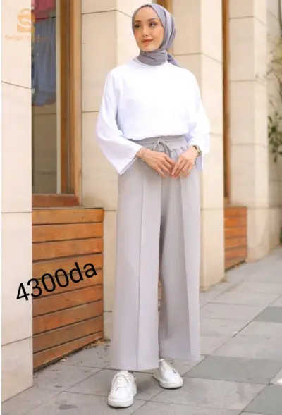 pantalon large gris 🇹🇷 Modanisa