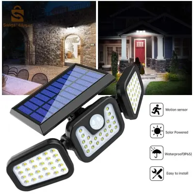 مصباح شمسي خارجي مقاوم للماء 112 LED مع كاشف حركة FL-1725A$👍
