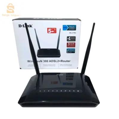 دي لينك راوتر واي فاي لاسلكي Adsl2+ N 300 مودم Dsl-2750U USB هوائي مزدوج$👍