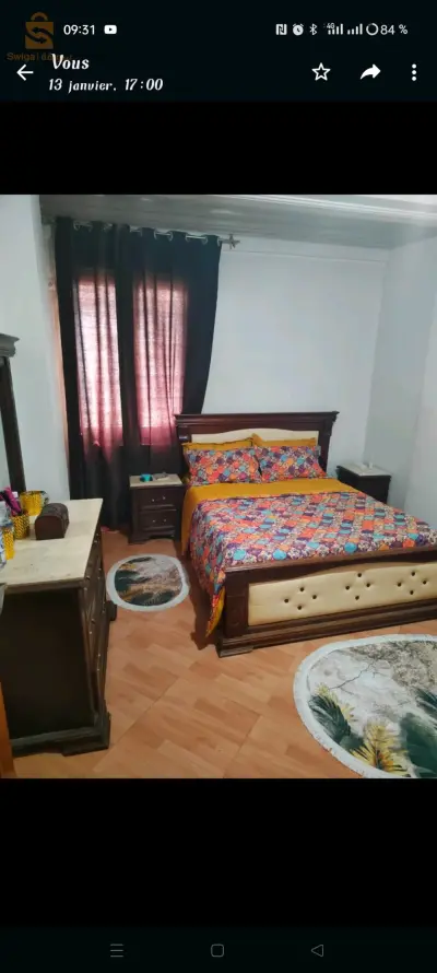 location appartement F2 meublé au 7eme étage avec 2 ascenseurs dans une promotion (حي البرد)