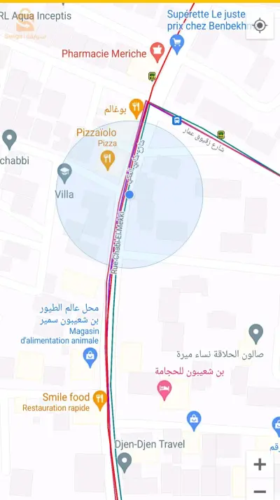 شقة للكراء(نشاط مهني تجاري) f3 بجيجل حي 1000 مسكن (لاستيو، الفيراج) مساحتها 86 م² الطابق الارضي