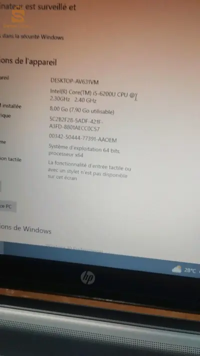 كاين بيسي hp

PC hp
✅ CPU: I5 6 ème génération 2.4ghz
✅ RAM: 8Gb 
✅ Stockage: 561Gb HDD 
✅ Ecran: HD / FullHD

✅ Batterie: +3.5 heures