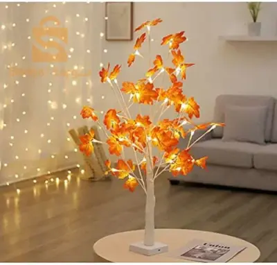 ضوء ليلي على شكل شجرة القيقب مزخرف بمنفذ USB 24 LED$👍