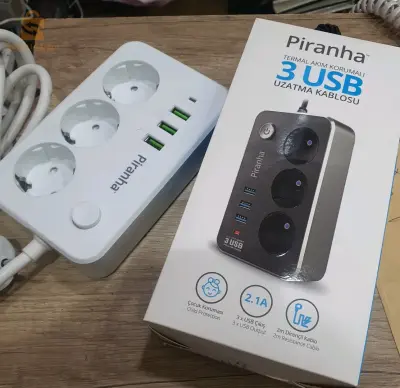 Made in turkey 
2m طول الكابل
3 usb
3 220v
