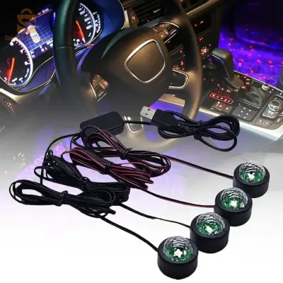 جو السيارة Lumière RGB 4en1 USB 12V$👍