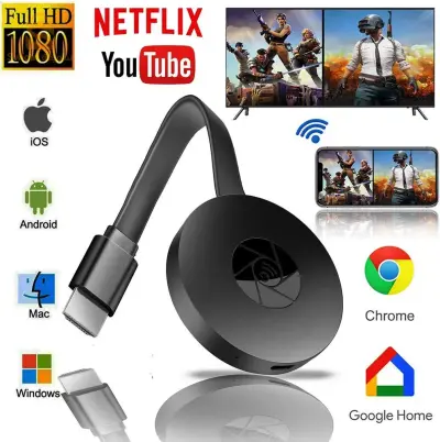 chromecast 4K WiFi Wireless Display Dongle TV Stick TV Stick Media Video Streamer HD$👍