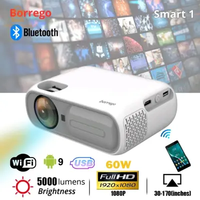 جهاز عرض بوريجو سمارت 1، أندرويد 9.0، تقنية العرض بلوتوث، شاشة TFT LCD مقاس 3.5 بوصة$👍